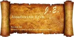 Josefovits Erik névjegykártya